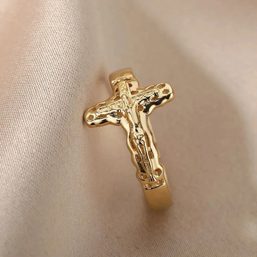 Bague Anneau Chrétienne Jésus pour Femme