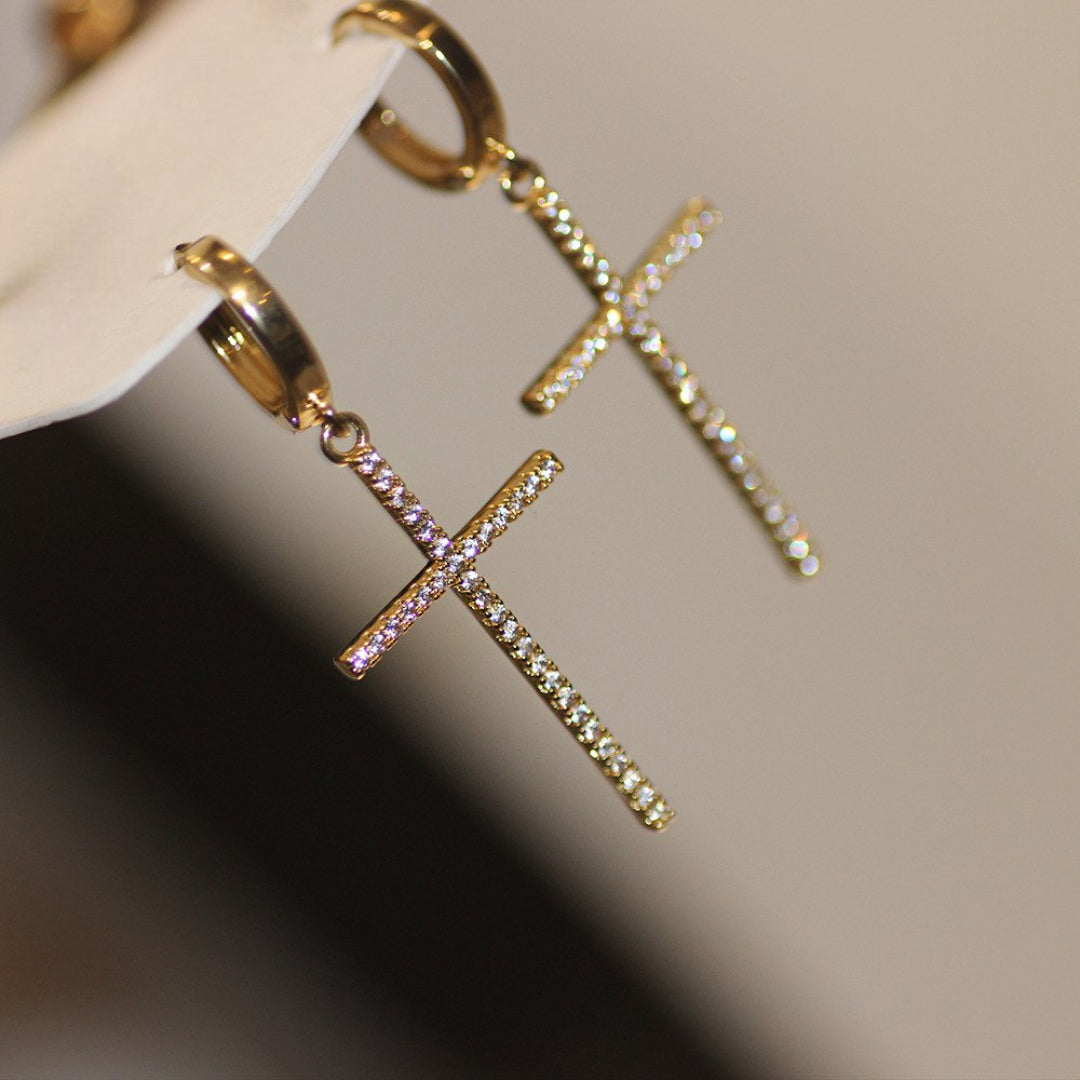Kruis Oorbellen Diamant