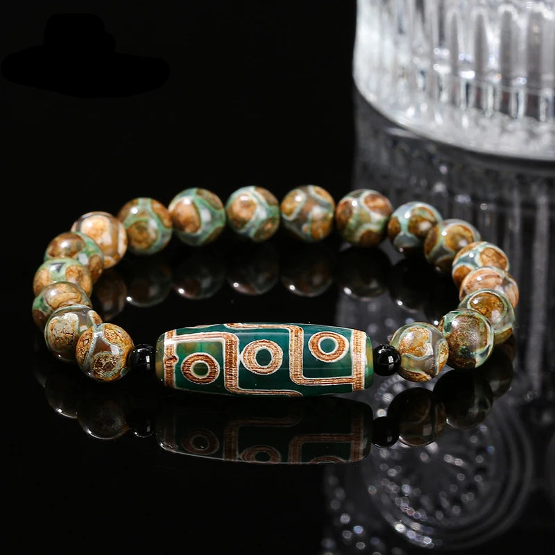 Bracelet Gourmette en Pierres D'Agate Bouddhiste