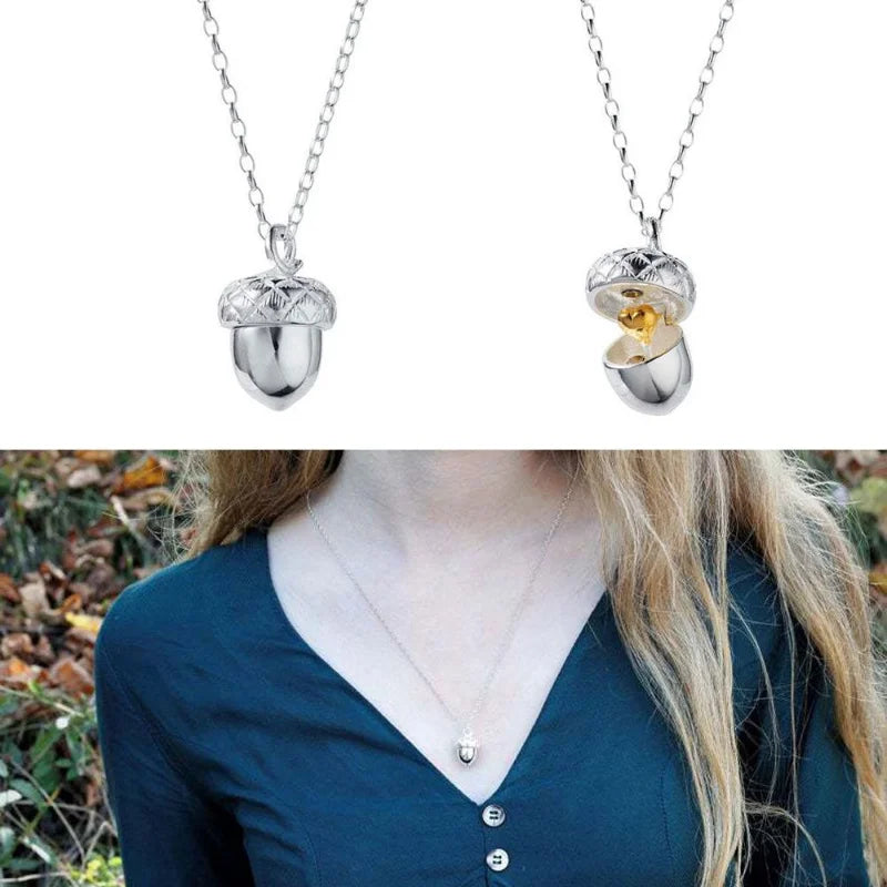 Collier avec Pendentif Gland avec Coeur