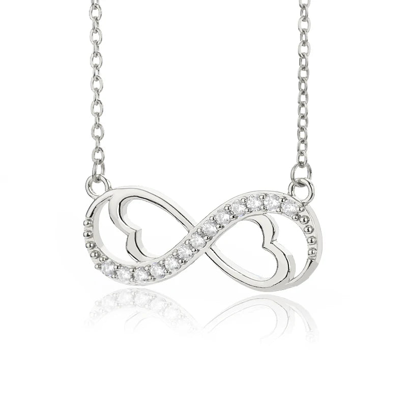 Collier Pendentif Infini Coeur Et Zircon argent