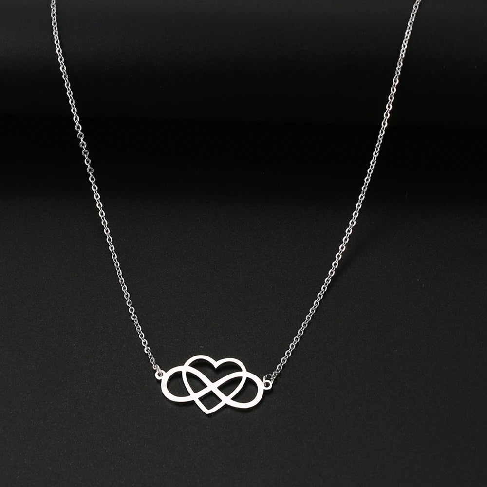 Collier Pendentif Infini et Coeur Femme argent
