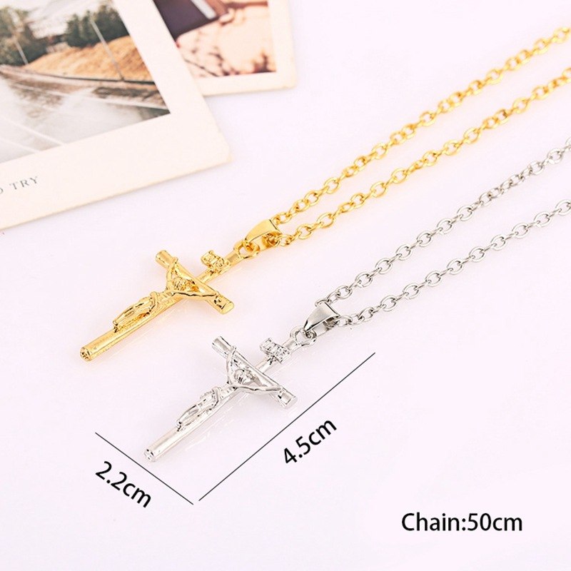 Christelijke ketting en hanger met kruis van Jezus 