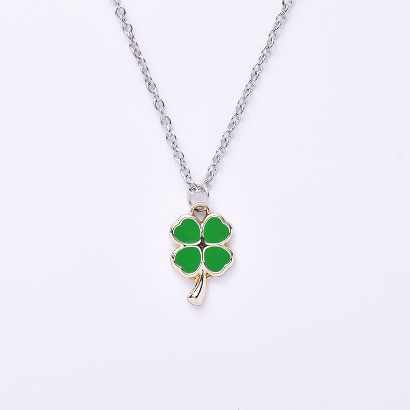 Klavertje 4 Hanger Ketting Zilver