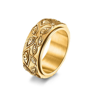 Bague Anneau Anti-Stress Tournant Oeil or