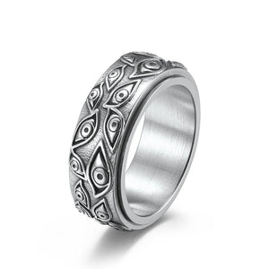 Bague Anneau Anti-Stress Tournant Oeil argent