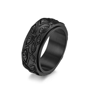 Bague Anneau Anti-Stress Tournant Oeil noir