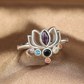Bague Fleur de Lotus 7 Chakras Femme argent