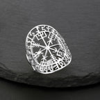 Bague Vegvisir Boussole Runique Viking argent