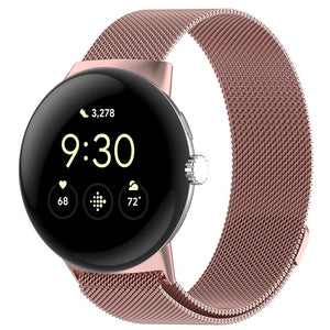 Bracelet Acier Milan Aimanté Smartwatch Google Pixel Watch 1 & 2  rose