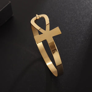 Bracelet Égyptien femme en forme de croix d'Ankh or