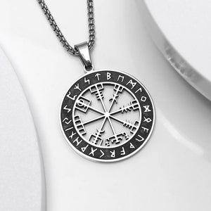 Collier Boussole Vegvisir Pendentif Viking