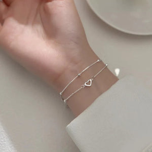 Bracelet Cœur Argent pour Femme