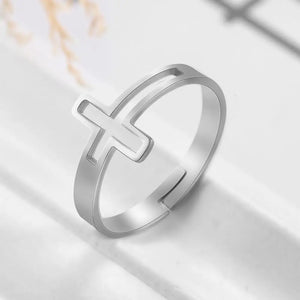 Bague Croix Discrète argent