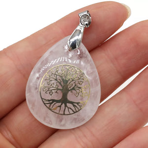 Pendentif Boule Pierre Naturelle Arbre de Vie