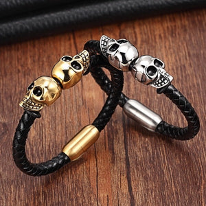 Bracelet Double Tête de Mort