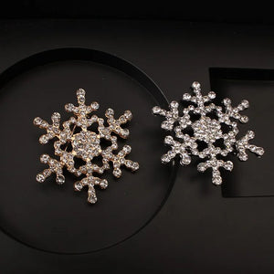 Broche Flocon de Neige Hiver Femme or