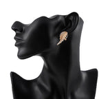 Hangende oorbellen met engelenvleugels en strass