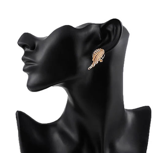 Hangende oorbellen met engelenvleugels en strass