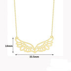 Halsketting met grote hanger in de vorm van engelenvleugels