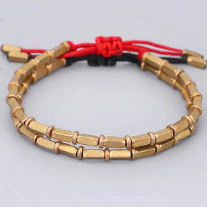 Bracelet Gourmette Vintage Bouddhiste Tibétain rouge