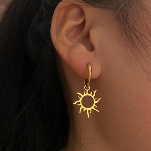 Boucles D'Oreilles Soleil Astre Or Ou Argent Or