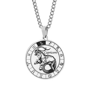 Collier Horoscope Pendentif Constellations du Zodiaque Argent capricorne