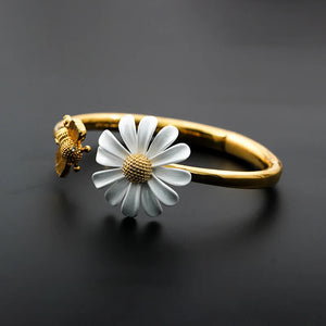 Bracelet Gourmette Fleur de Marguerite