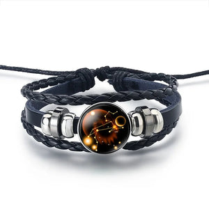 Bracelet Cuir Signe du Zodiaque 12 Constellations lion