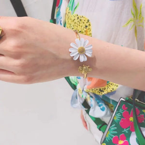 Bracelet Gourmette Fleur de Marguerite