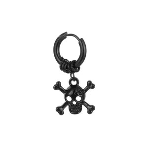 Boucle d'Oreille Crâne Acier noir