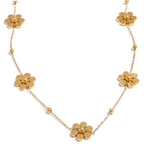 Collier Ras de Cou Pendentif avec Fleurs or