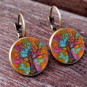 Boucles d'Oreilles Pendantes Arbre de Vie style 2