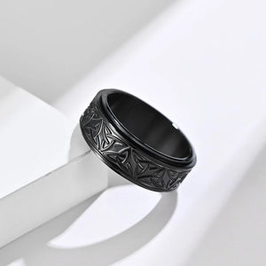 Bague Anti-Stress Viking Homme Femme noir