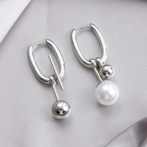 Boucles d'Oreilles Créoles Stylées avec Perles