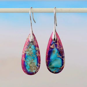 Boucles d'Oreilles Pierre Naturelle violet