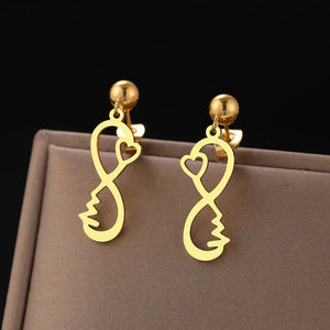 Boucles D'Oreille Infini Coeur Or