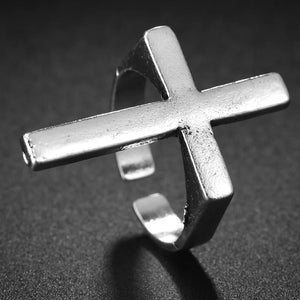 Bague Croix Homme Chevalière argent