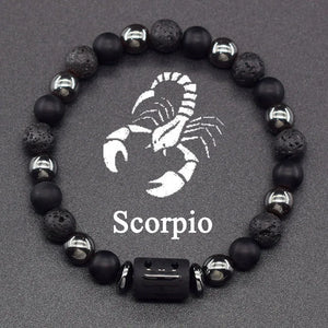 Bracelet Perles Signe du Zodiaque 12 Constellations scorption