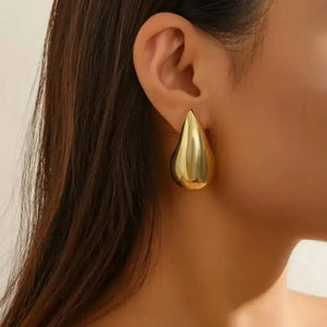 Grandes Boucles Clou d'Oreilles Goutte d'Eau or