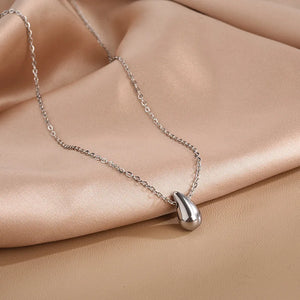 Fin Collier Pendentif Goutte d'Eau argent