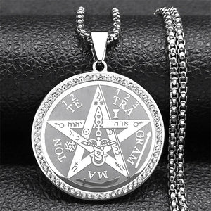 Collier Pendentif Pentacle Sorcellerie Wiccan argent