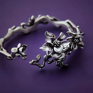 Bracelet Gourmette Fleurs de Magnolia