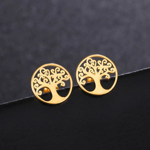 Clous D'oreilles Arbre de vie Boucles or