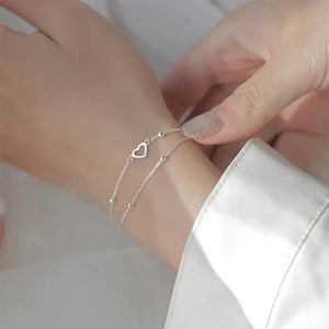 Bracelet Cœur Argent pour Femme