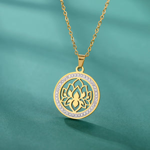 Collier Pendentif Zen Femme Fleur de Lotus or