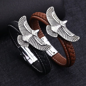 Bracelet Homme Aigle Noir Et Marron