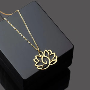 Collier Pendentif Femme Fleur de Lotus or