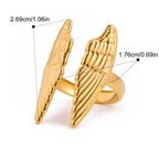 Brede ring met engelenvleugels