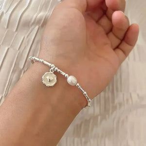 Bracelet Gourmette de Style Rétro avec Perle